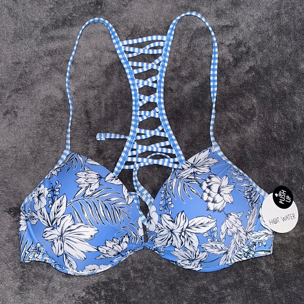 Size Large Hot Water Bikini Top Bandeau Push Up‎ Underwire